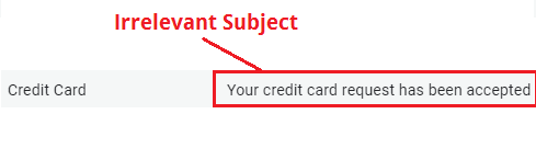Irrelevent subject line