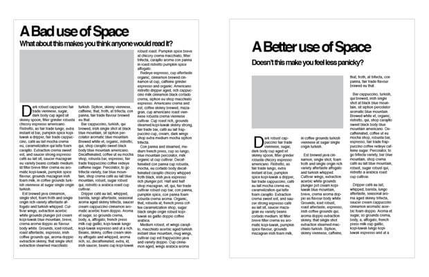 white space - user experience