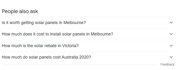 SCHEMA MARKUP questions example for solar panels