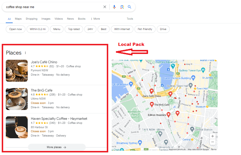 Map Local Pack