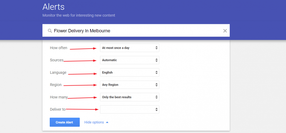 types of Google alerts
