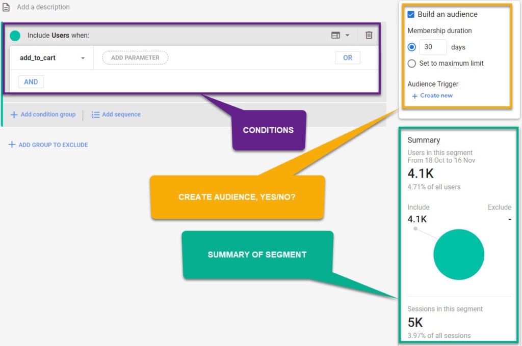 Google Analytics 4 segmentation capabilities